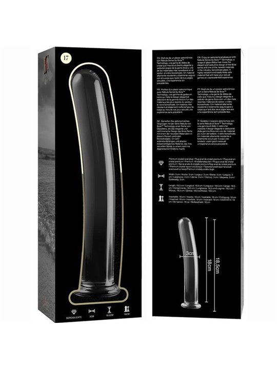 Nebula Series By Ibiza - Model 17 Dildo Borosilicate Glass 18.5 X 3 CM Clear