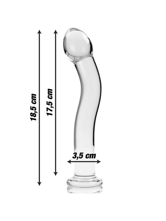 Nebula Series By Ibiza - Model 18 Dildo Borosilicate Glass 18.5 X 3.5 CM Clear