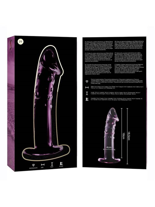 Nebula Series By Ibiza - Model 19 Dildo Borosilicate Glass 18.5 X 4 CM Pink