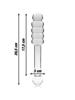 Nebula Series By Ibiza - Model 20 Dildo Borosilicate Glass 20.5 X 3 CM Clear