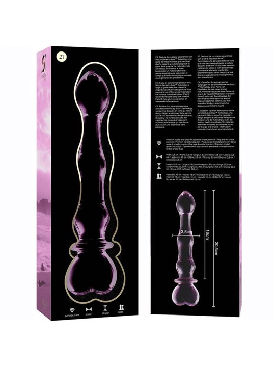 Nebula Series By Ibiza - Modello 21 Dildo in Vetro Borosilicato 20,5 X 3,5 CM Rosa