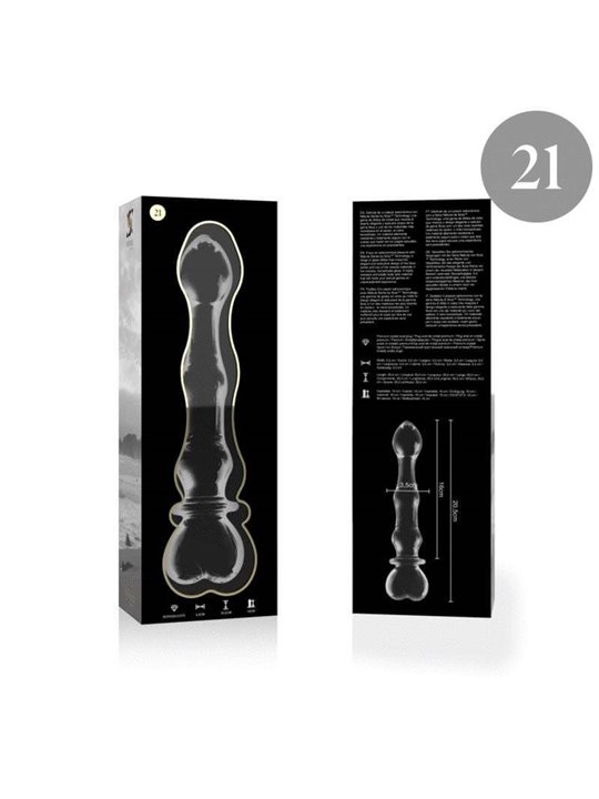 Nebula Series By Ibiza - Model 21 Dildo Borosilicate Glass 20.5 X 3.5 CM Clear