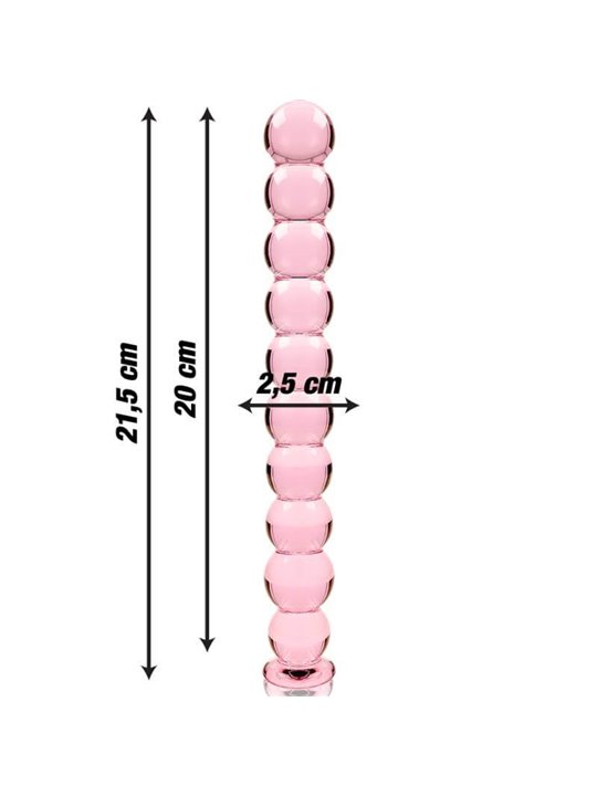 Nebula Series By Ibiza - Model 22 Dildo Borosilicate Glass 21.5 X 2.5 CM Pink