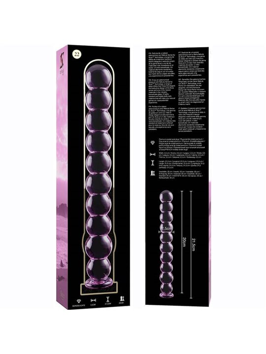 Nebula Series By Ibiza - Model 22 Dildo Borosilicate Glass 21.5 X 2.5 CM Pink