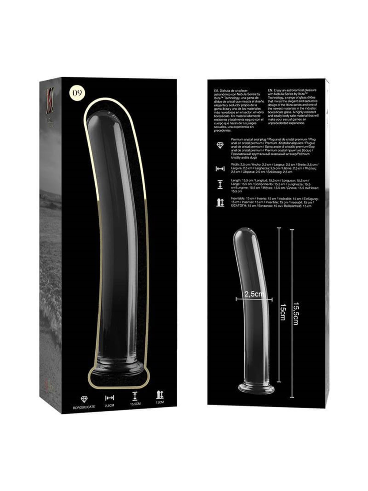 Nebula Series By Ibiza - Modello 22 Dildo in Vetro Borosilicato 21,5 X 2,5 CM Rosa