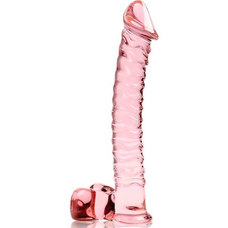 Nebula Series By Ibiza - Model 23 Dildo Borosilicate Glass 21.5 X 4 CM Pink