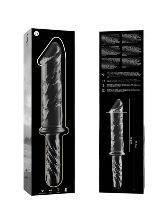 Nebula Series By Ibiza - Model 24 Dildo Borosilicate Glass 28.5 X 5 CM Clear