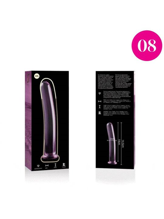 Nebula Series By Ibiza - Modello 8 Dildo in Vetro Borosilicato 14,5 X 2 CM Rosa