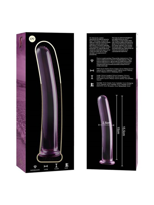 Nebula Series By Ibiza - Modello 9 Dildo in Vetro Borosilicato 15,5 X 2,5 CM Rosa