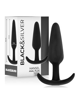 Black&Silver - Hansel Silicone Anal Plug with Small Handle