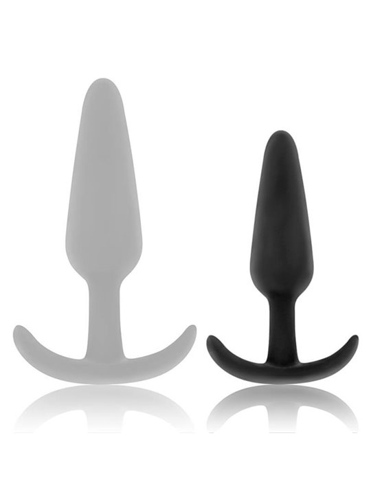 Black&Silver - Hansel Silicone Anal Plug with Small Handle
