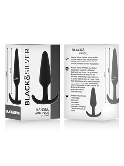 Black&Silver Hansel - Plug Anale in Silicone con Manico 8,2 CM