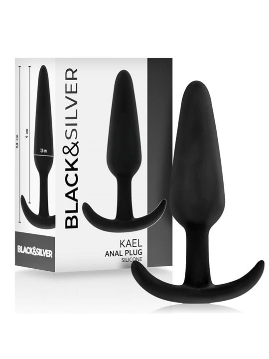 Black&Silver - Kael Silicone Anal Plug with Medium Handle