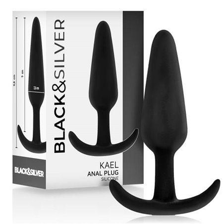 Black&Silver - Kael Silicone Anal Plug with Medium Handle