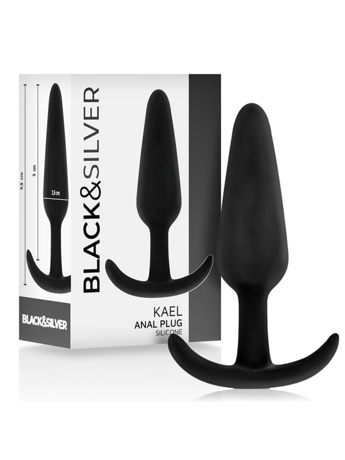 Black&Silver - Kael Silicone Anal Plug with Medium Handle