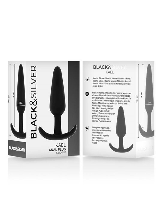 Black&Silver - Kael Silicone Anal Plug with Medium Handle