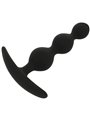 Black&Silver Rupert - Plug Anale Tripla Onda in Silicone 10 CM - Nero
