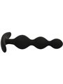 Black&Silver Rupert - Plug Anale Tripla Onda in Silicone 10 CM - Nero