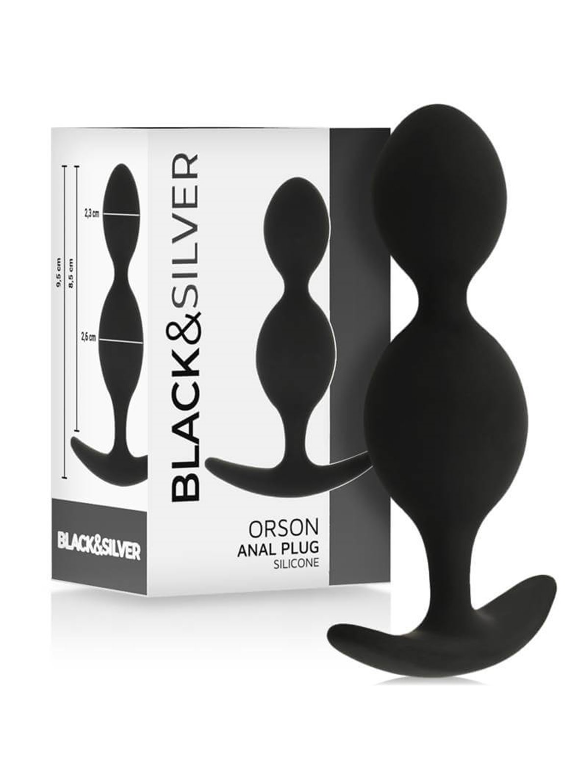 Black&Silver - Orson Plug Silicone 2 Anal Waves 9 CM