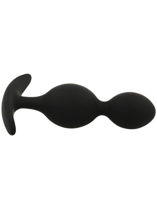 Black&Silver Orson - Plug Anale Doppia Onda in Silicone 9 CM - Nero