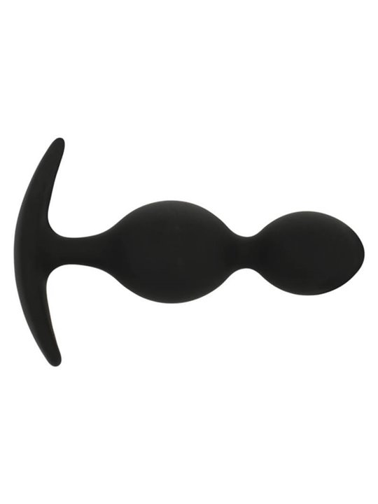 Black&Silver Orson - Plug Anale Doppia Onda in Silicone 9 CM - Nero