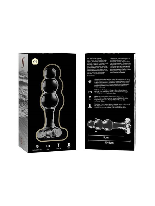 Nebula Series By Ibiza - Modello 1 Plug Anale Vetro Borosilicato 10,7 X 3 CM Trasparente