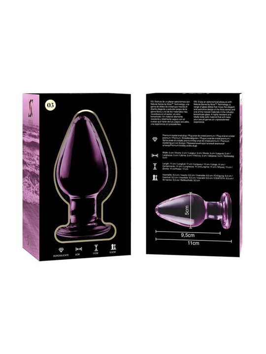 Nebula Series By Ibiza - Model 3 Anal Plug Borosilicate Glass 11 X 5 CM Pink