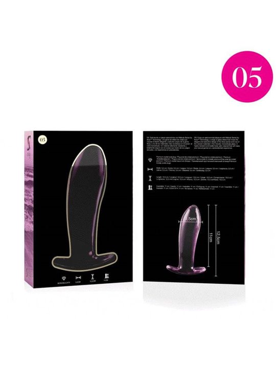 Nebula Series By Ibiza - Model 5 Anal Plug Borosilicate Glass 12.5 X 3.5 CM Pink