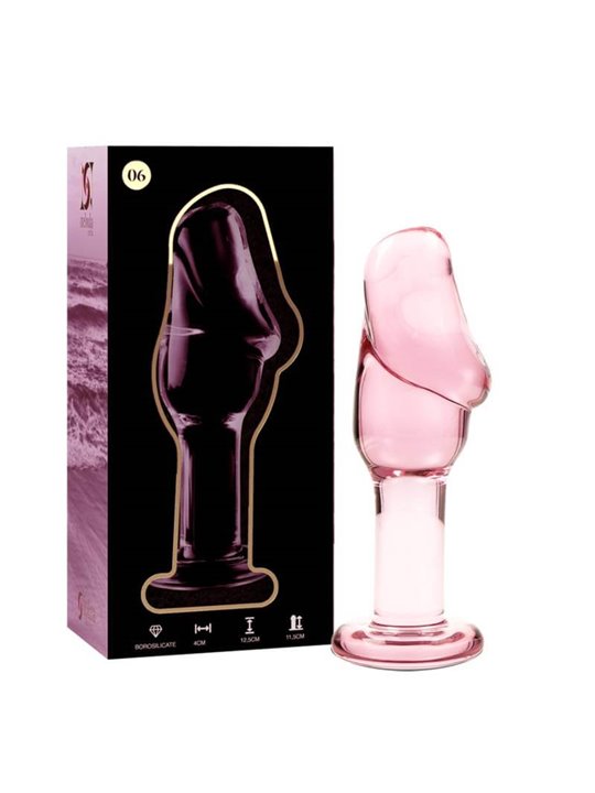 Nebula Series By Ibiza - Model 6 Anal Plug Borosilicate Glass 12.5 X 4 CM Pink