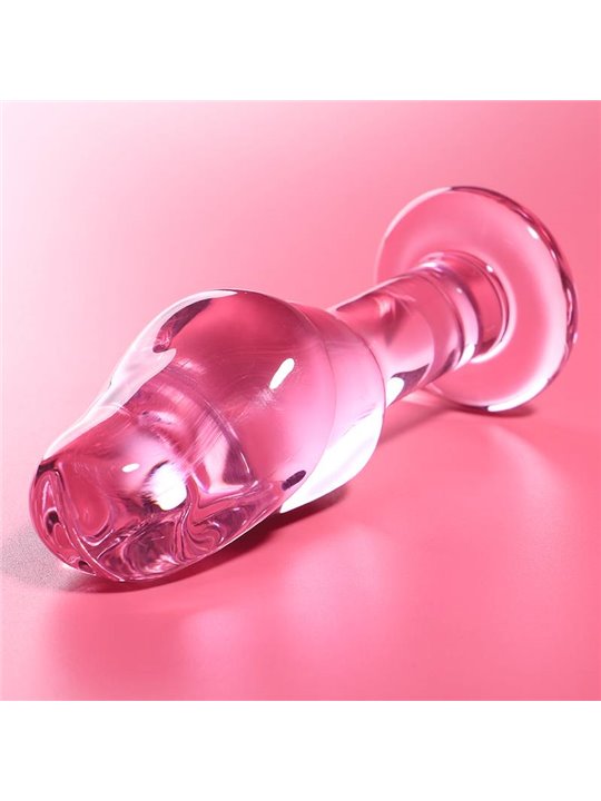 Nebula Series By Ibiza - Model 6 Anal Plug Borosilicate Glass 12.5 X 4 CM Pink