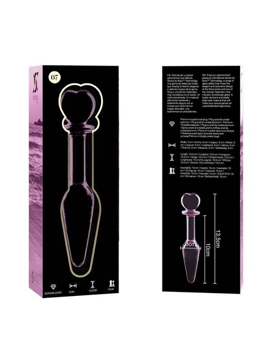 Nebula Series By Ibiza - Modello 7 Plug Anale Vetro Borosilicato 13,5 X 3 CM Rosa
