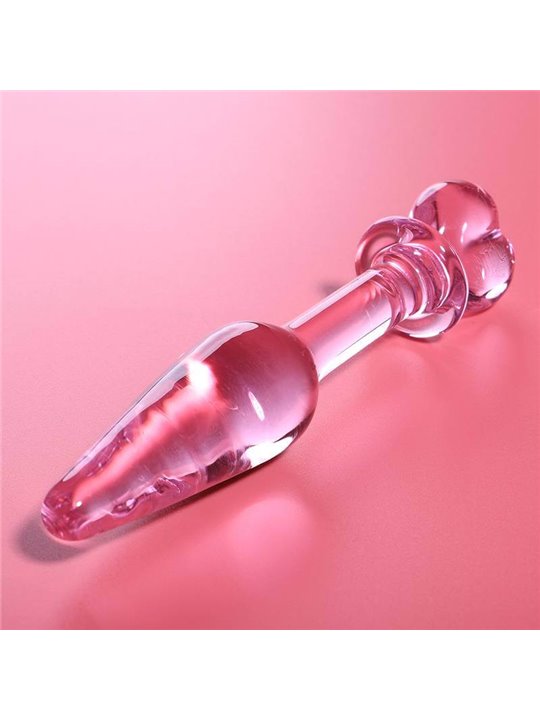 Nebula Series By Ibiza - Model 7 Anal Plug Borosilicate Glass 13.5 X 3 CM Pink