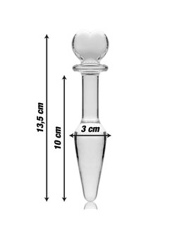 Nebula Series By Ibiza - Model 7 Anal Plug Borosilicate Glass 13.5 X 3 CM Clear