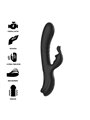 Black&Silver - Jamie Rechargeable Silicone Rabbit Stimulator Black