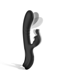 Black&Silver - Jamie Rechargeable Silicone Rabbit Stimulator Black