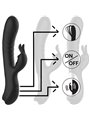 Black&Silver - Jamie Rechargeable Silicone Rabbit Stimulator Black