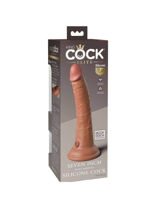 King Cock Elite - Dildo Realistico in Silicone 17,8 CM Caramello