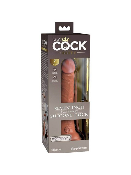 King Cock Elite - Dildo Realistico in Silicone 17,8 CM Caramello