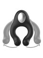 Black&Silver Cock Ring - Anello Fallico Vibrante con Funzione Lingua - Nero