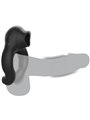 Black&Silver Cock Ring - Anello Fallico Vibrante con Funzione Lingua - Nero