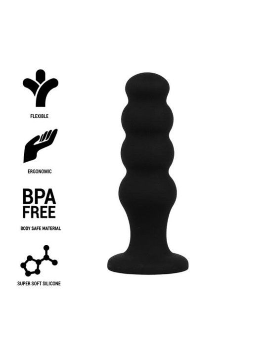 Black&Silver - Scott Premium Silicone Anal Plug Black