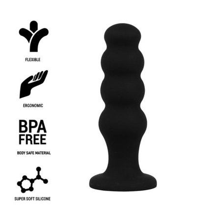 Black&Silver - Scott Premium Silicone Anal Plug Black