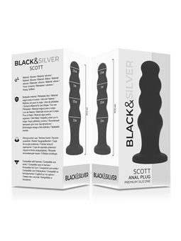Black&Silver - Scott Premium Silicone Anal Plug Black