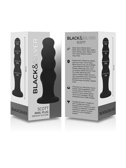 Black&Silver - Scott Premium Silicone Anal Plug Black