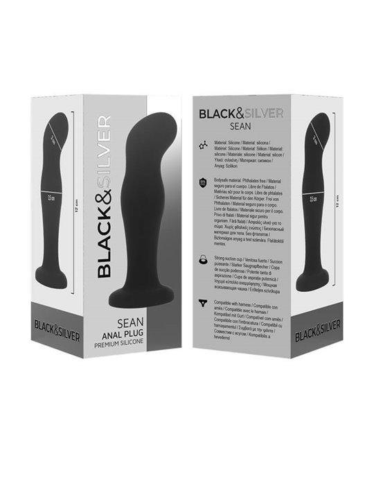 Black&Silver - Sean Plug Anal Premium Silicone Black