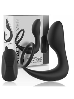 Black&Silver - Remote Control Anal Massager Rechargeable Silicone Black
