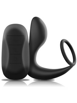 Black&Silver - Remote Control Anal Massager Rechargeable Silicone Black