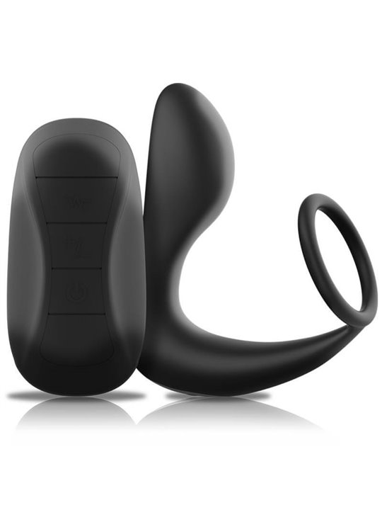 Black&Silver - Remote Control Anal Massager Rechargeable Silicone Black