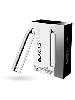 Black&Silver- Kailan 2 Silver Vibrating Magnetic Bullet