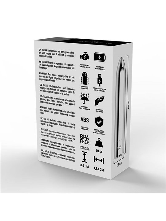 Black&Silver- Kailan 2 Silver Vibrating Magnetic Bullet
